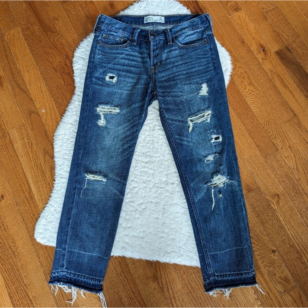 Abercrombie & FITCH boyfriend straight jean denim 2r 26 - Picture 2 of 11